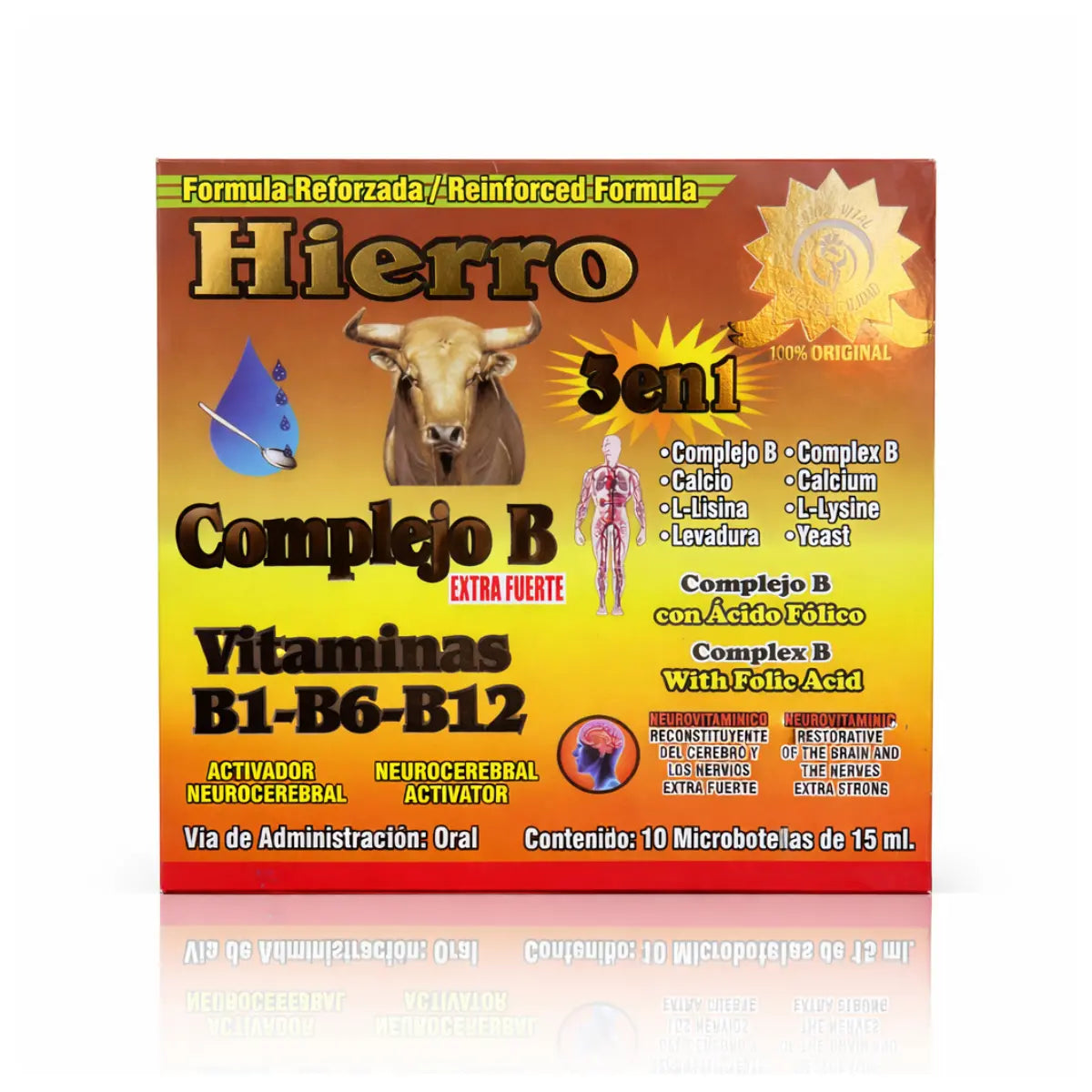 Hierro Vitamin B12 Antioxidant Supplement 10 Vials 10-in-1