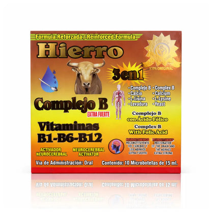 Hierro Vitamin B12 Antioxidant Supplement 10 Vials 10-in-1