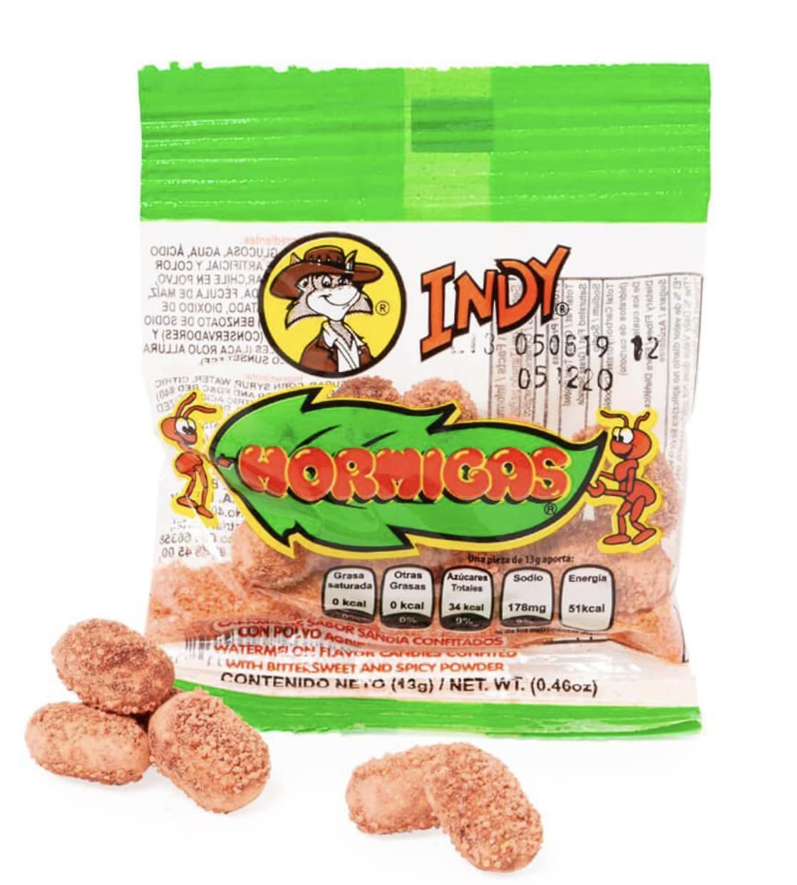 Indy Hormigas Watermelon Flavor Candies with Bittersweet and Spicy Powder