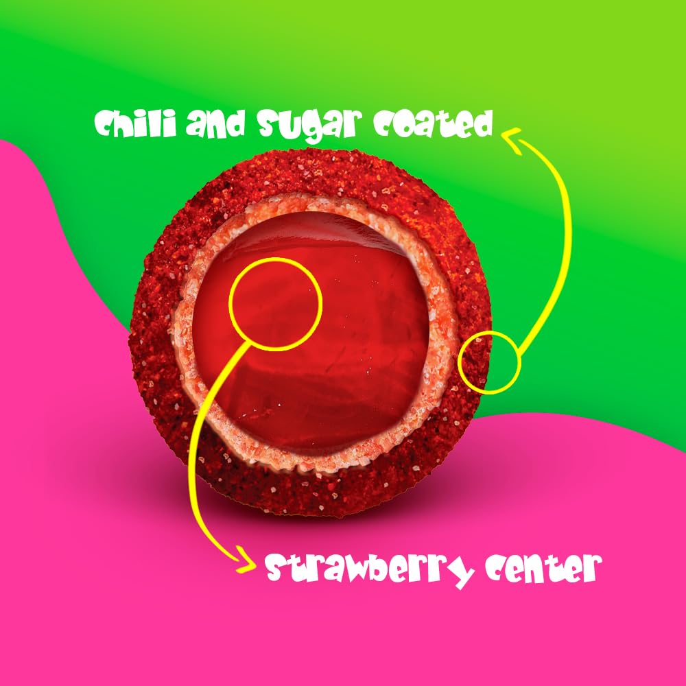 Vero PicaFresa - Strawberry Flavored Chewy Gummy Candy Treats - 100 Piece - (1 LB, 5.15 Ounces Each) - Individually Wrapped Mexican Candy Perfect for Piñatas, Halloween, and More