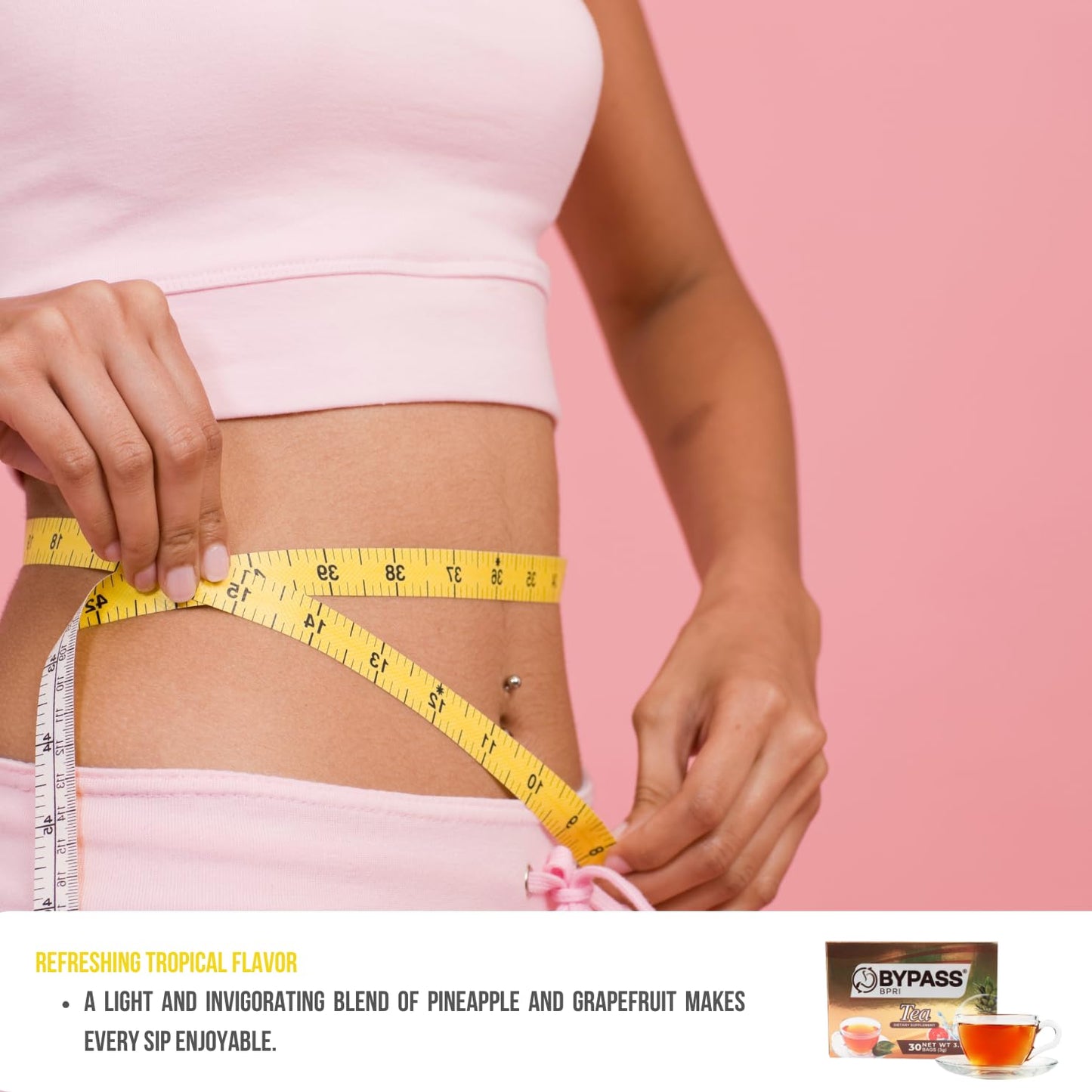 Bypass Bpri - Herbal Tea 30 Tea Bags 0.11oz (3g) | Net Wt. 3.2oz | Tea Based Lotus, Nopal, Green Coffee, Pineapple, Grapefruit.