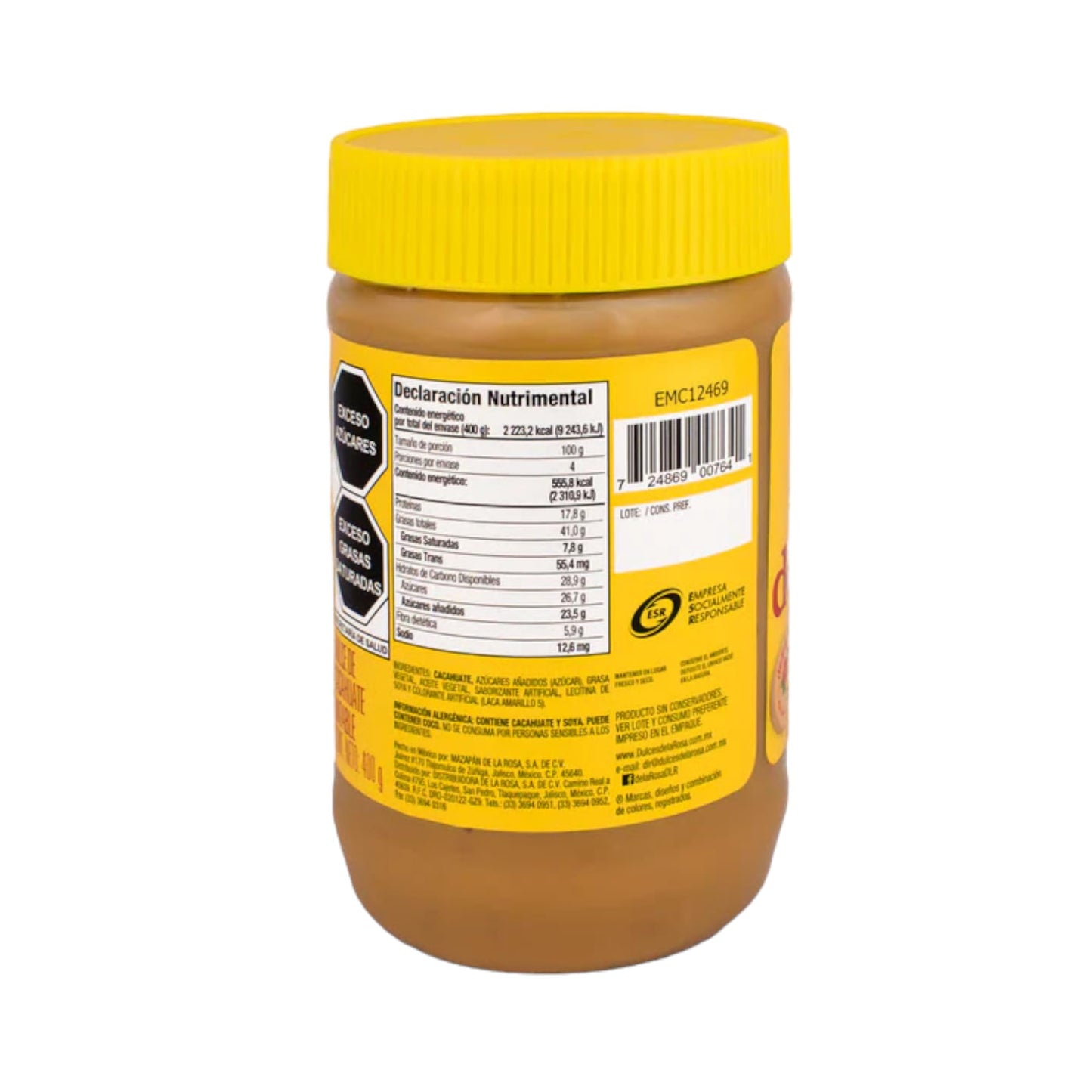 de la Rosa New!! Mazapán Dulce Cacahuate 400g(Con Trocitos Cacahuate)(1 JAR)