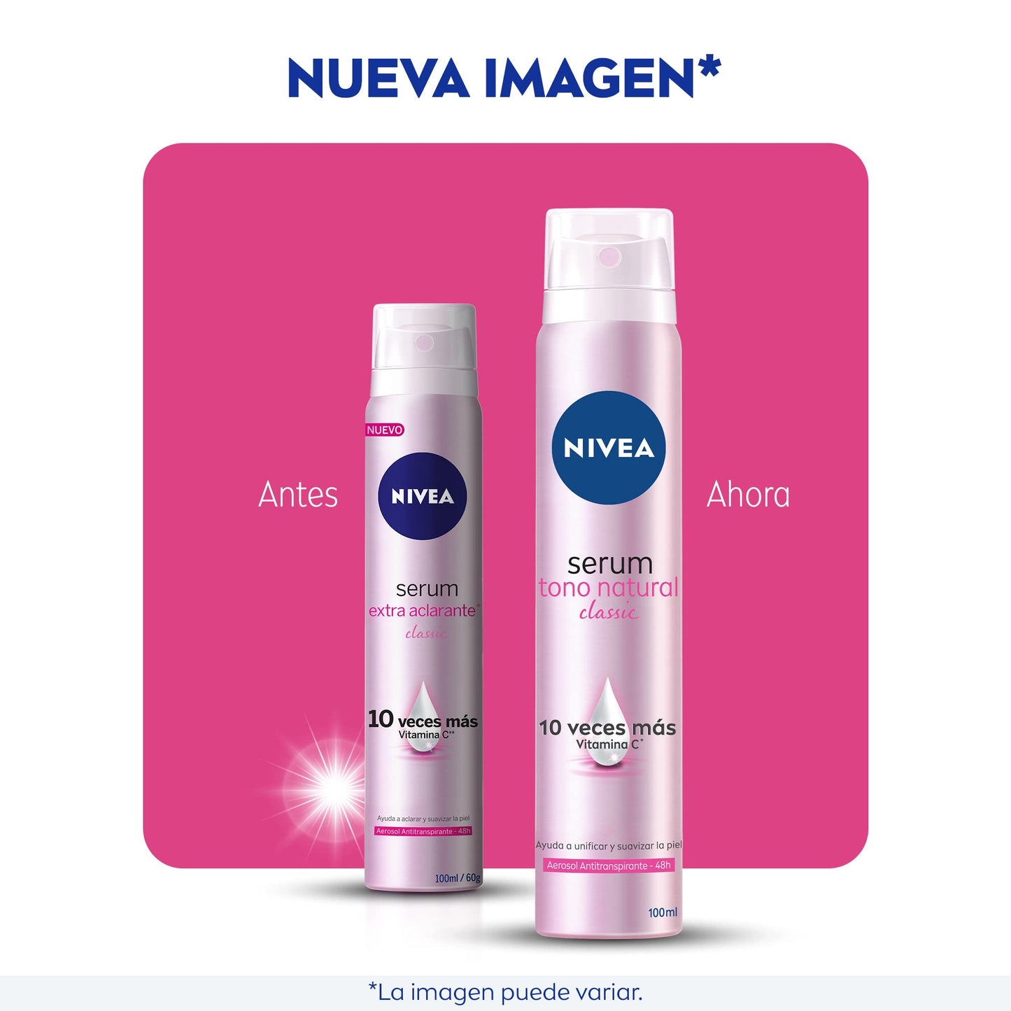 NIVEA SERUM EXTRA ACLARANTE Aerosol Antitranspirante-48h/Extra Lightening Deodorant Spray