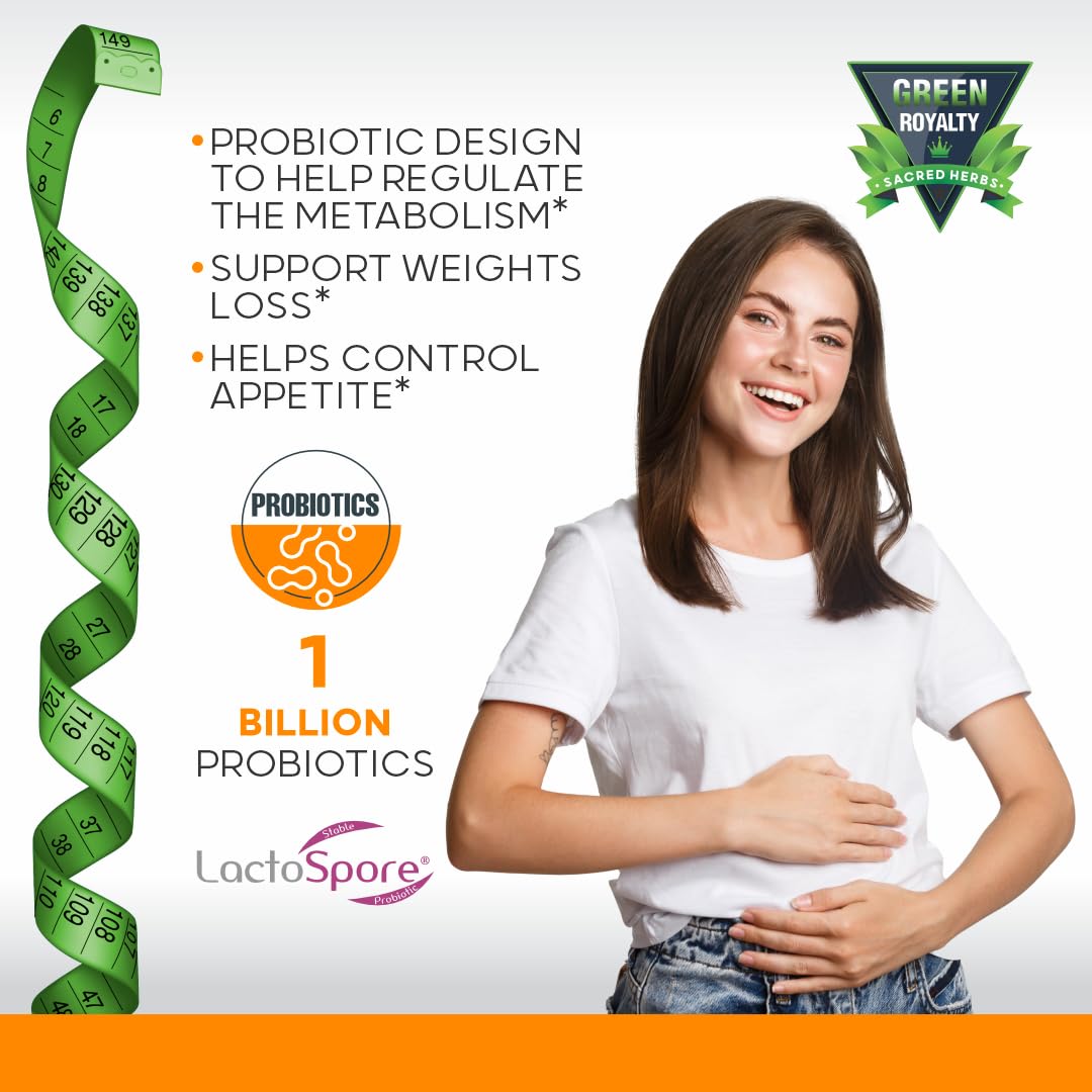 GREEN ROYALTY TEJOCOTE Root Super Blend & PROBIOTICS (60Cap) Weight Loss Premium Dietary Supplement | 1 Billion PROBIOTICS | Support Weight Loss |Helps Control Appetite - 2 Month Supply