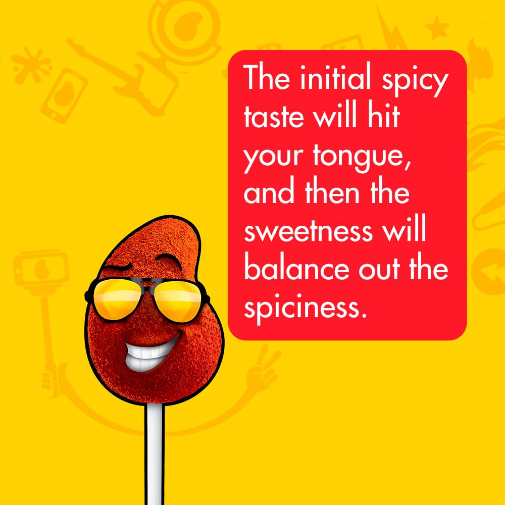 Vero Mango Lollipops Coated with Chili Powder, Hot and Sweet Candy Treat, Artificially Flavored, Net Wt. 1.39 Pound, 40 Count Bag