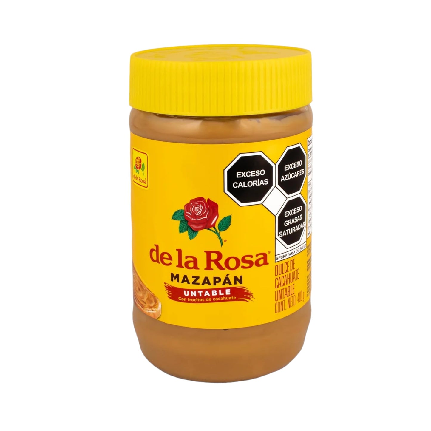 de la Rosa New!! Mazapán Dulce Cacahuate 400g(Con Trocitos Cacahuate)(1 JAR)