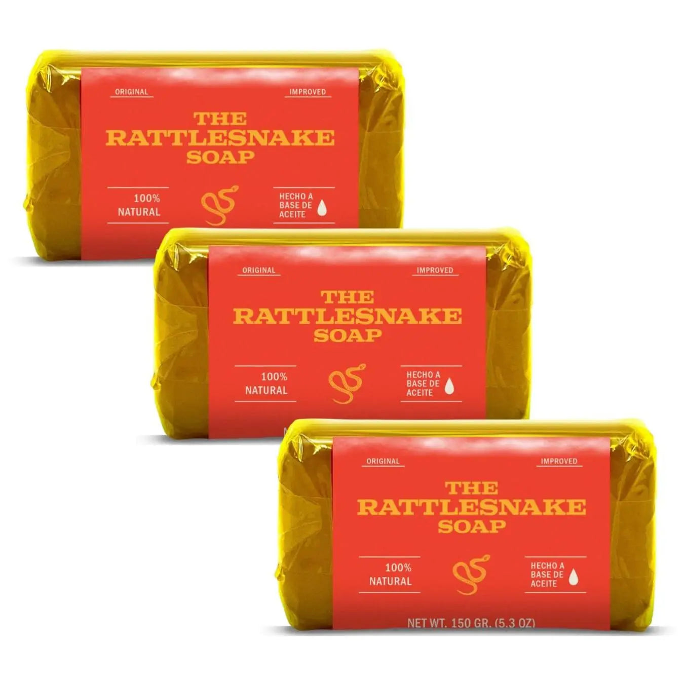 The Rattlesnake Natural Bar Soap 3 Pack - 150g Each