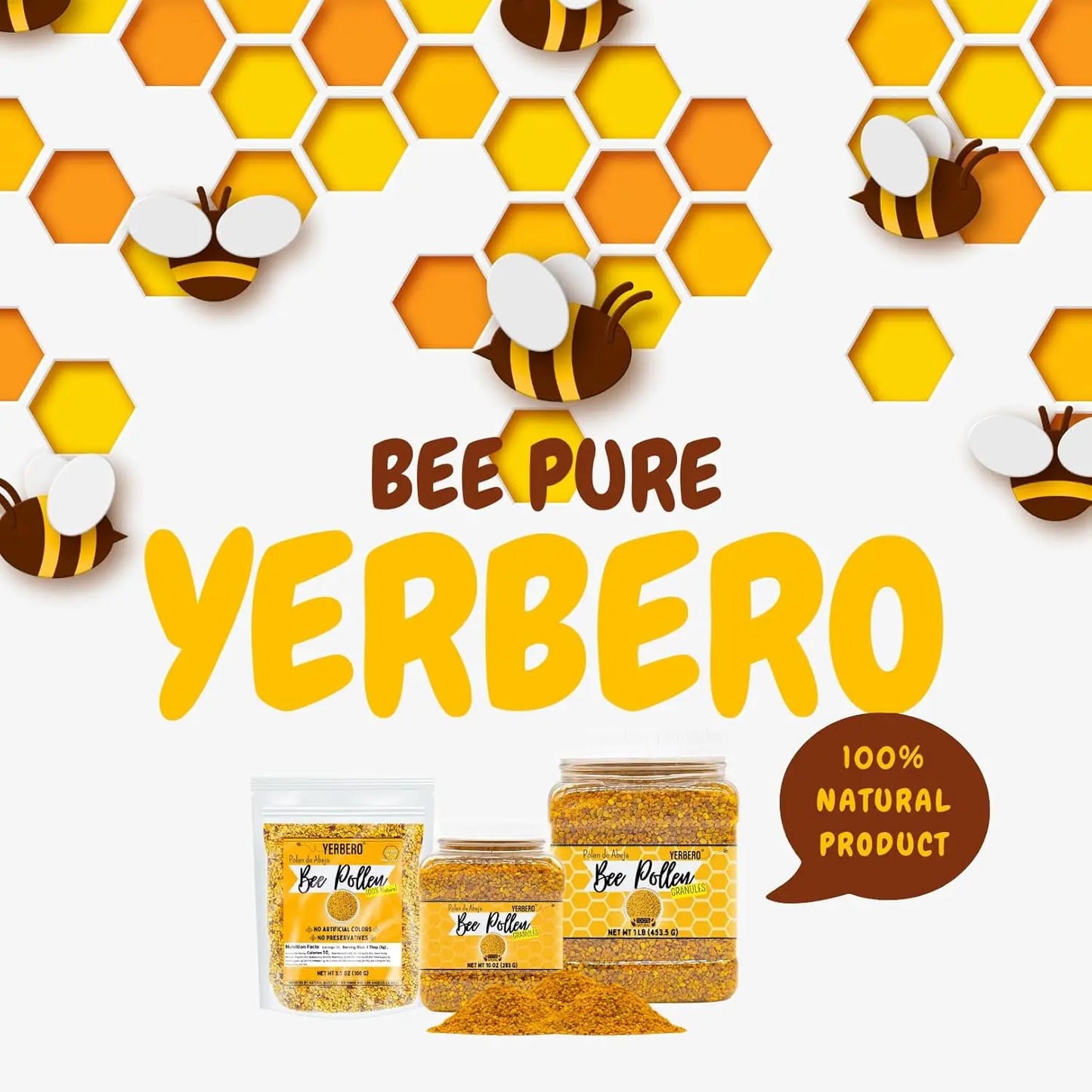 Yerbero Premium Bee Pollen Granules 10 oz