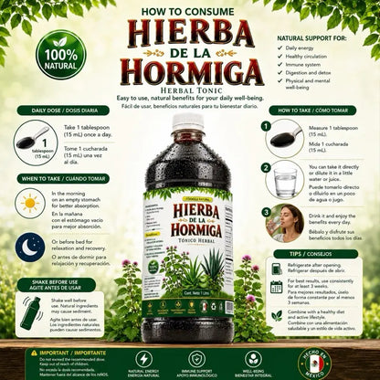 Hierba de la Hormiga Herbal Tonic 33 fl oz (1 L)
