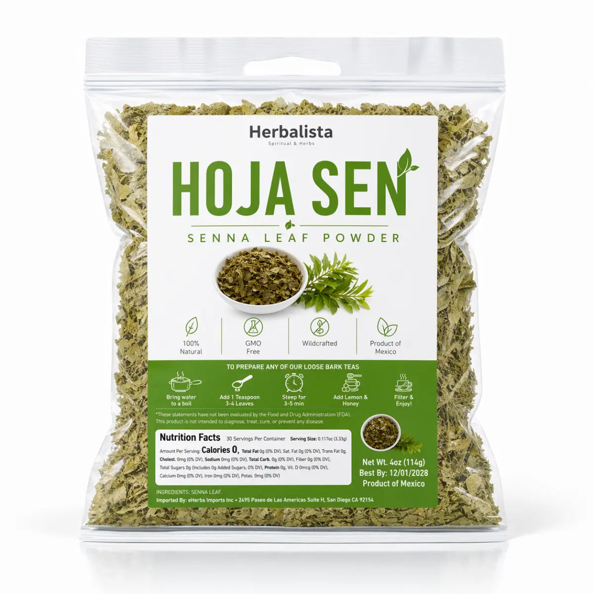Hoja Sen (Senna) Tea Bogo – 2 x 4oz (114g) Each