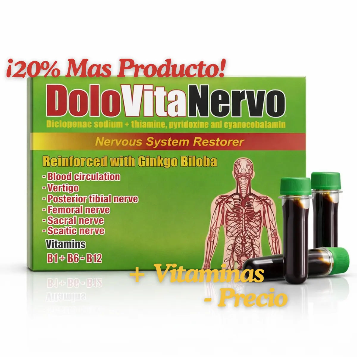 Dolo Vita Nervo Multivitamin Shots 24ct (15ml) – 2 Boxes