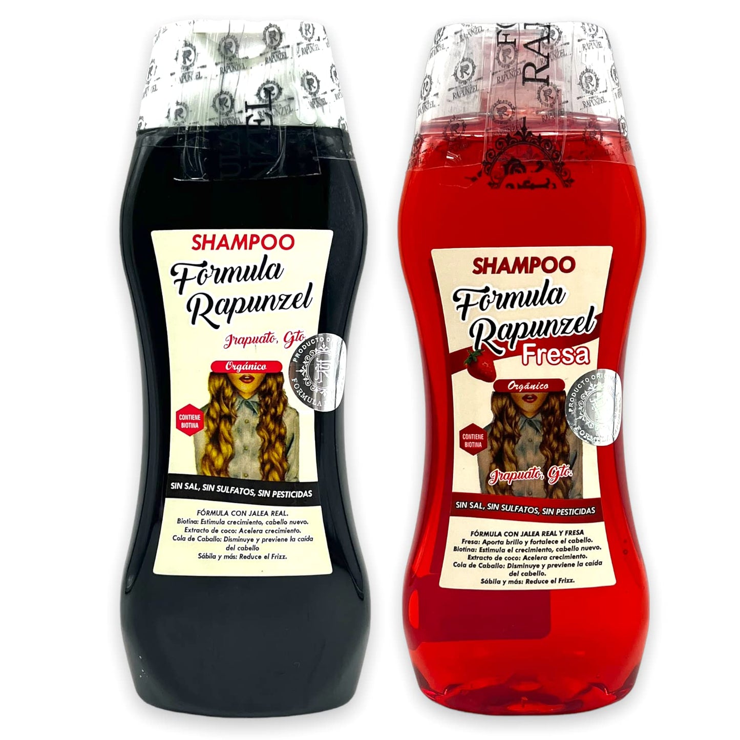 New Curves Kit - 3 in 1 Formula Rapunzel Bundle | r Herbal Shampoo (16.9oz) + Ampolleta Capilar + Strawberry Shampoo (16.9oz)