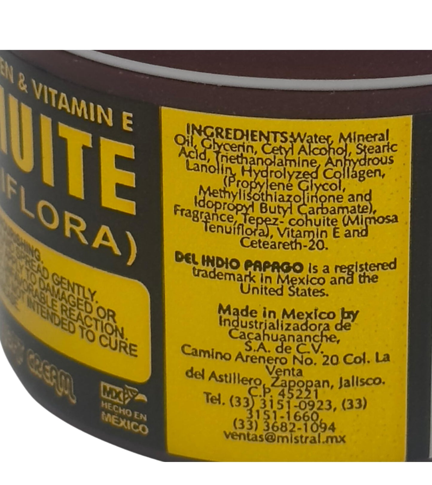 DEL INDIO PAPAGO Night Skin Cream with Tepezcohuite 60g / 2.Fl Oz