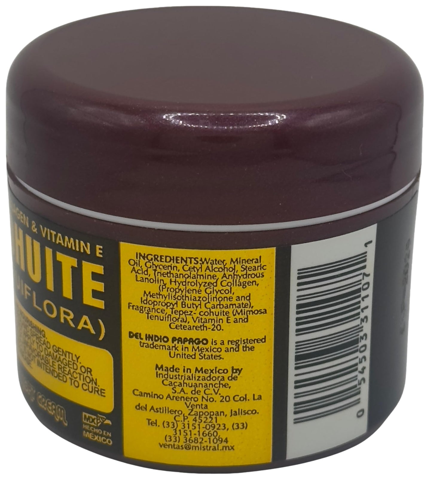 Del Indio Papago Tepezcohuite Night Cream 60g / 2.02Fl Oz 3 Pack - Reduce Expression Lines - Clarifies Skin Imperfections