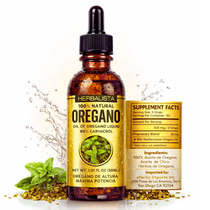 Aceite de Orégano 30ml (1.01oz) – 80% Carvacrol