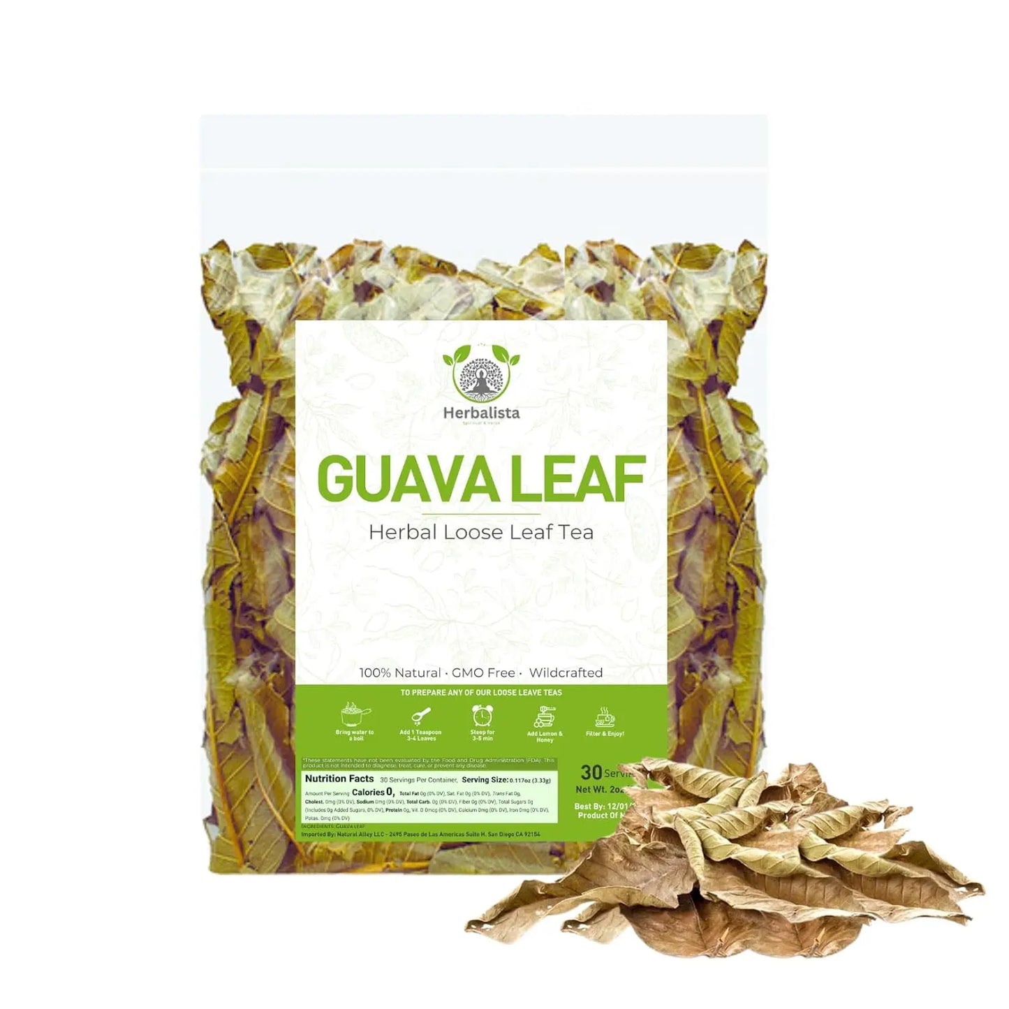 Herbalista Wildcrafted Whole Guava Leaf Loose Tea