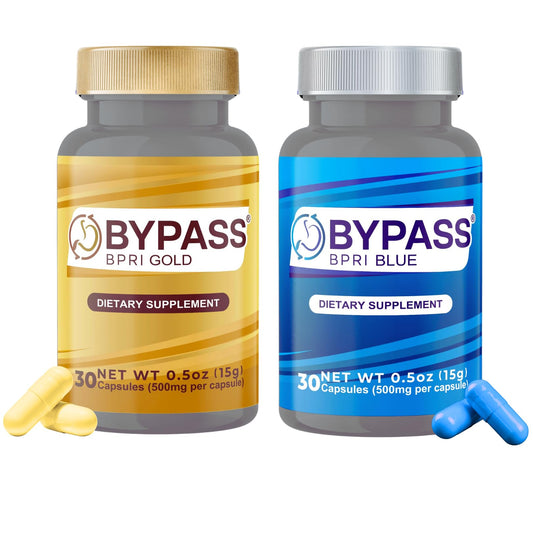 YERBERO Bypass BPRI Gold & Blue Capsules Bundle - 100% Natural - Includes Bpri Gold (30 Caps, 500mg Morning Boost) & Bpri Blue (30 Caps, 500mg Balanced Support) - Premium Natural Ingredients.