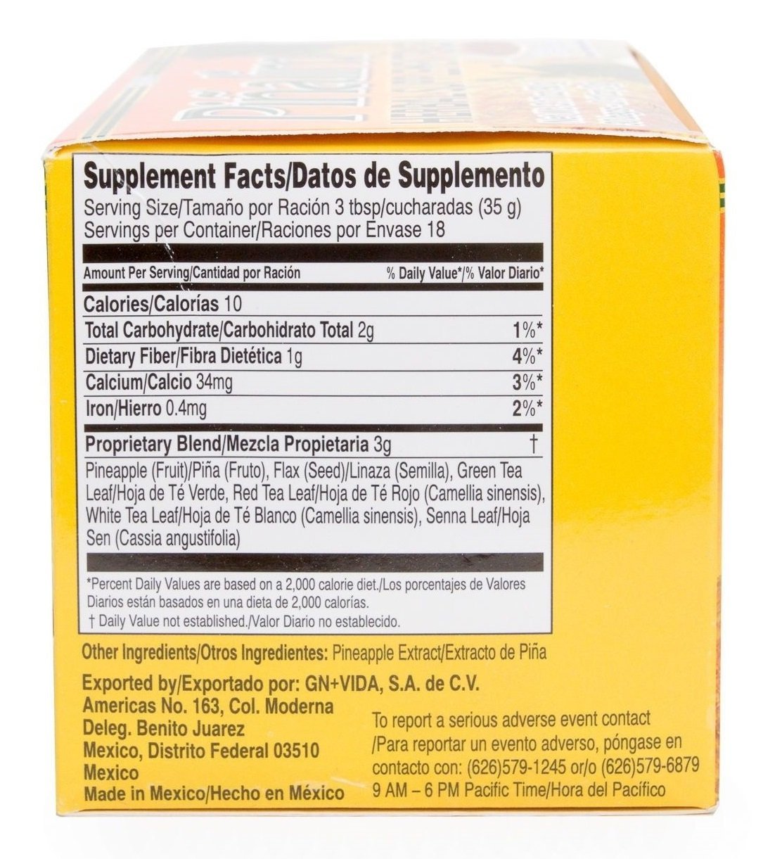 GN + VIDA Pinalim Tea | Detox Tea | Pineapple Based Tea Containing Red Tea, Green Tea, White Tea and Senna Leaf | Thermogenic Effect | Twin Pack (2 x 30 Tea Bags)