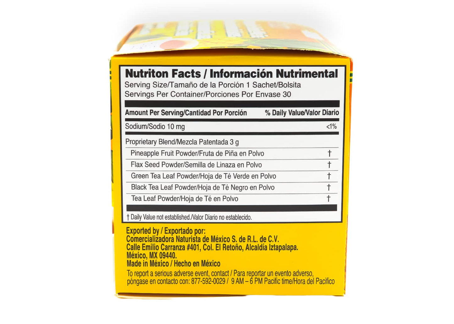 Pinalim Tea/Te de Pinalim Mexican Version- Pineapple, Flax, Green Tea, White Tea - 30 Day Supply