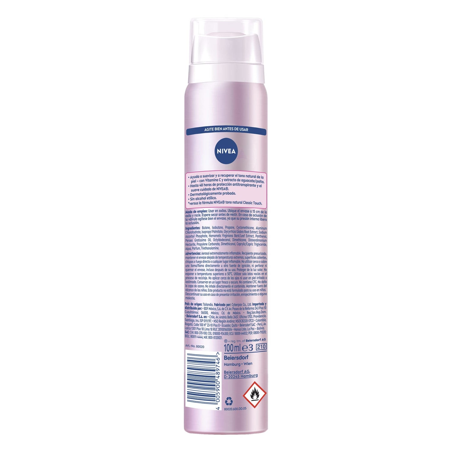 NIVEA SERUM EXTRA ACLARANTE Aerosol Antitranspirante-48h/Extra Lightening Deodorant Spray