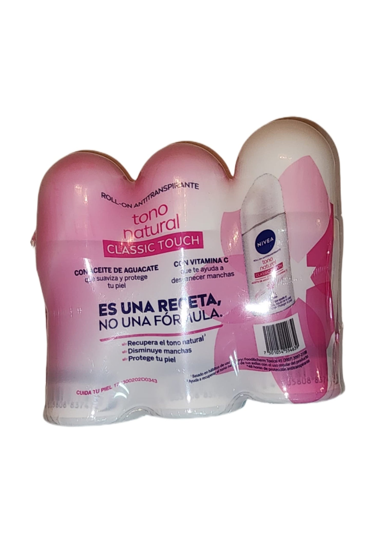 Nivea ROLL-ON ANTITRANSPIRANTE ACLARADO NATURAL 3 PACK 0.33 Fl Oz (Pack of 3) 1 Fl Oz 3.4 fl Oz