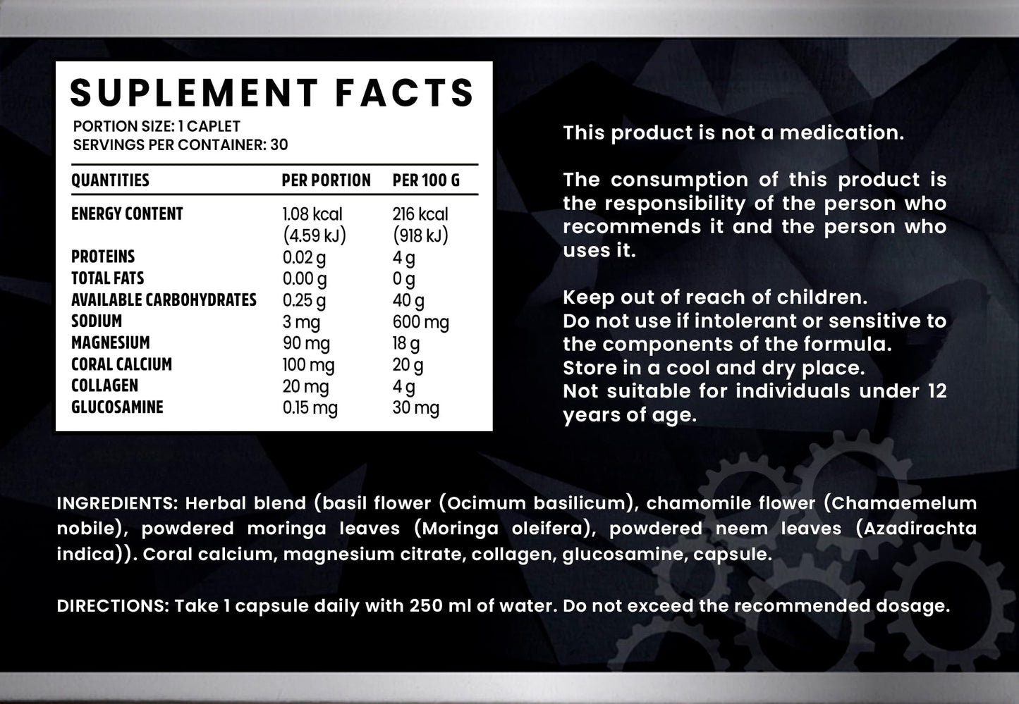 Ultra Advance Ultimate Joint Support, Higher Concentration of Magnesium, neem Glucosamine Chondroitin Formula. Vegan, Non GMO, 30 Caps (Black Extra Magnesium)