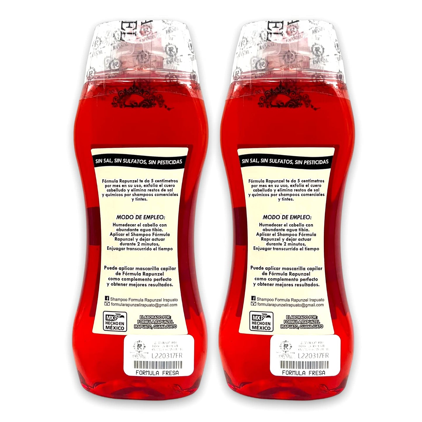 New Curves Kit - 2 Piece Bundle Formula Rapunzel 1 Herbal Sahmpoo (16.9oz) + 1 Strawberry Shampoo (16.9oz)| 100% All Natural Original