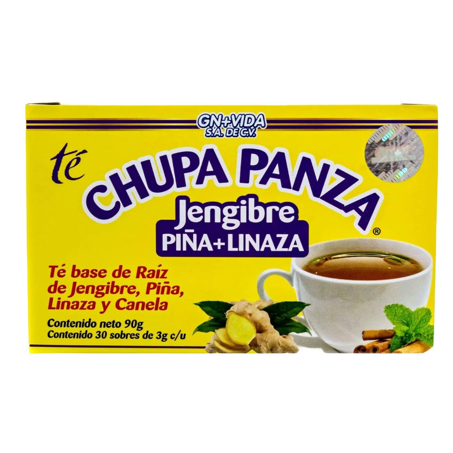 2 Pack Improved Formula Tea CHUPA GRASS & PANZA - Tea Based Ginger, Gotu Kola & Cinammon, Pineapple Jengibre (30 Tea Bags/0.10 oz Each)