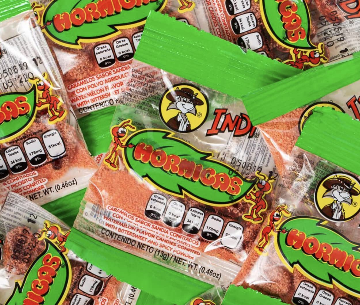 Indy Hormigas Watermelon Flavor Candies with Bittersweet and Spicy Powder