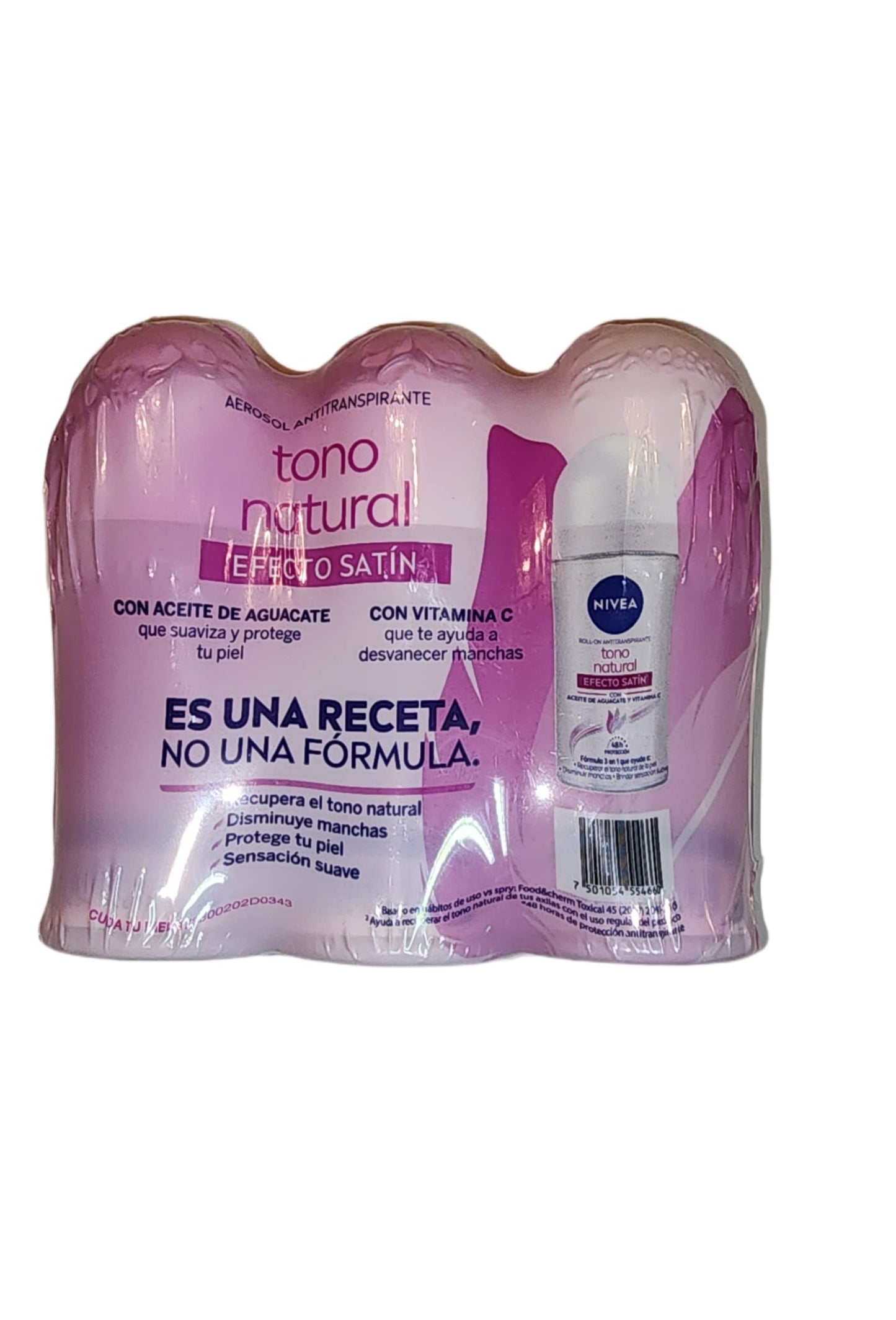 Nivea ROLL-ON ANTITRANSPIRANTE ACLARADO NATURAL 3 PACK 0.33 Fl Oz (Pack of 3) 1 Fl Oz 3.4 fl Oz