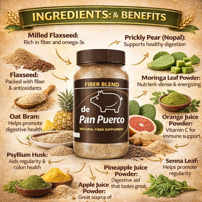 Fibra de Pan Puerco Plant-Based Fiber Powder 300g