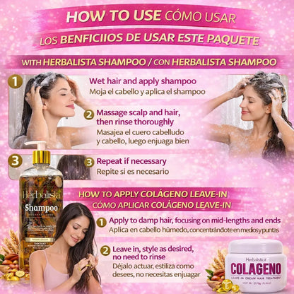 Herbalista Hair Repair Shampoo 1000ml + Collagen Treatment 250g