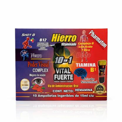 Hierro Liquid Multivitamin Dietary Supplement 10 x 15ml