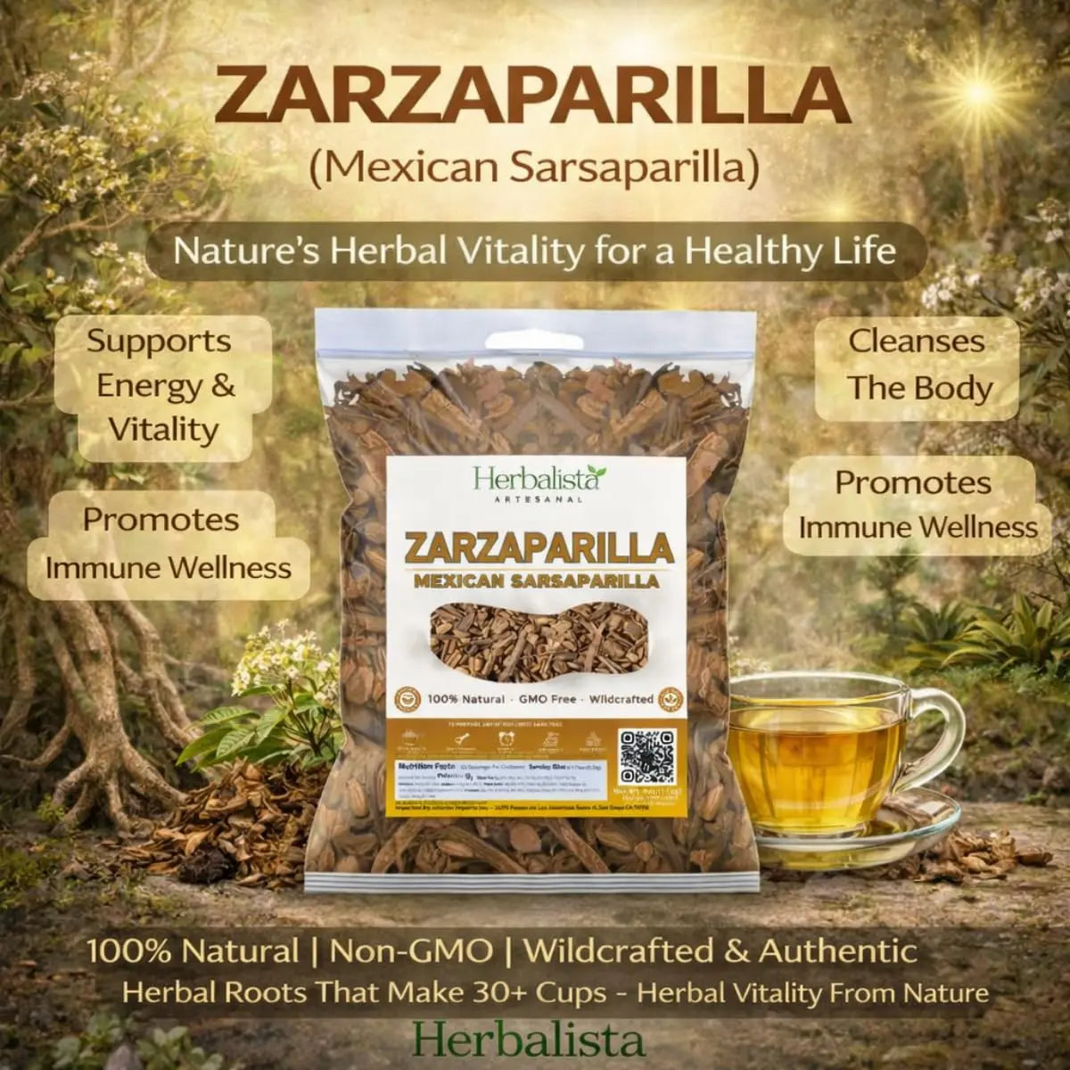 Herbalista Zarzaparrilla Root Herbal Tea 4oz (113g)