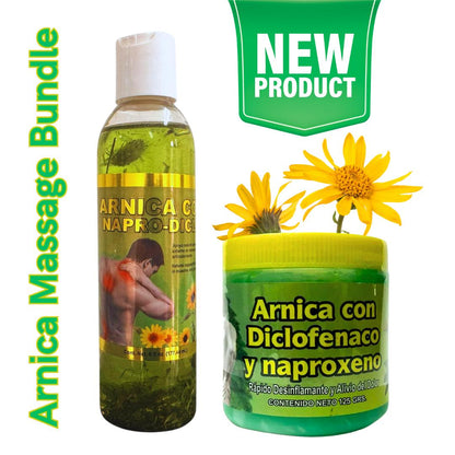 Arnica Ointment 125g (4.4 oz) + Arnica Massage Oil (6oz)
