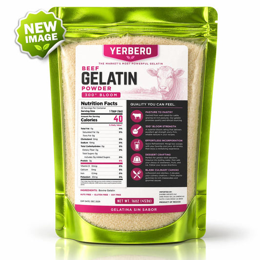 Yerbero Unflavored Beef Gelatin Powder 1 Pack 6 oz (453g)