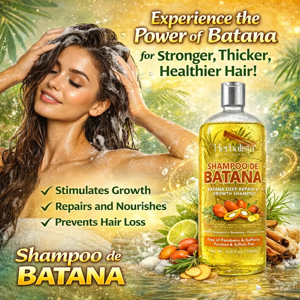 Herbalista Batana Shampoo 33.8 fl oz (1 Liter)