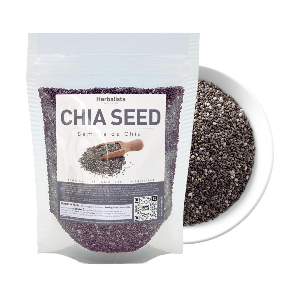 Herbalista - Premium Natural Chia Seeds | Semillas de Chia Naturales de Mexico |  with Omega-3, Non-GMO, Gluten Free, Keto Diet Friendly, Vegan, Good Source of Fiber