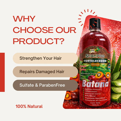 Batana Strengthening Shampoo 1 Liter (33 fl oz)