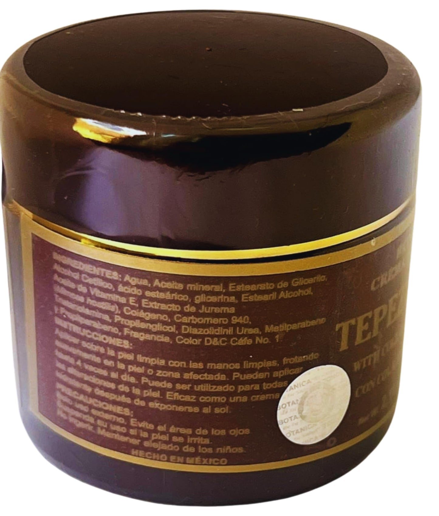 Tepezcohuite Cream (Tepezcobark), with Collagen (Colageno) & Vitamin E, 2.11oz, 60 gr, in E, 100% Natura, great for all skin concerns