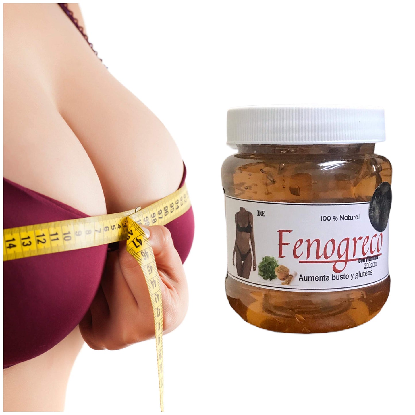 Gel De Fenogreco, Aumenta Bustos y Gluteos, Quema Grasa de Manera 100% Natural/Fenogreco Gel Burns Fat, Increases Breasts and Butt Growth With Natural Ingredients. Dist By Alebrije Imports