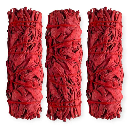 3 PACK - 4" Dragons Blood Sage Smudge Sticks