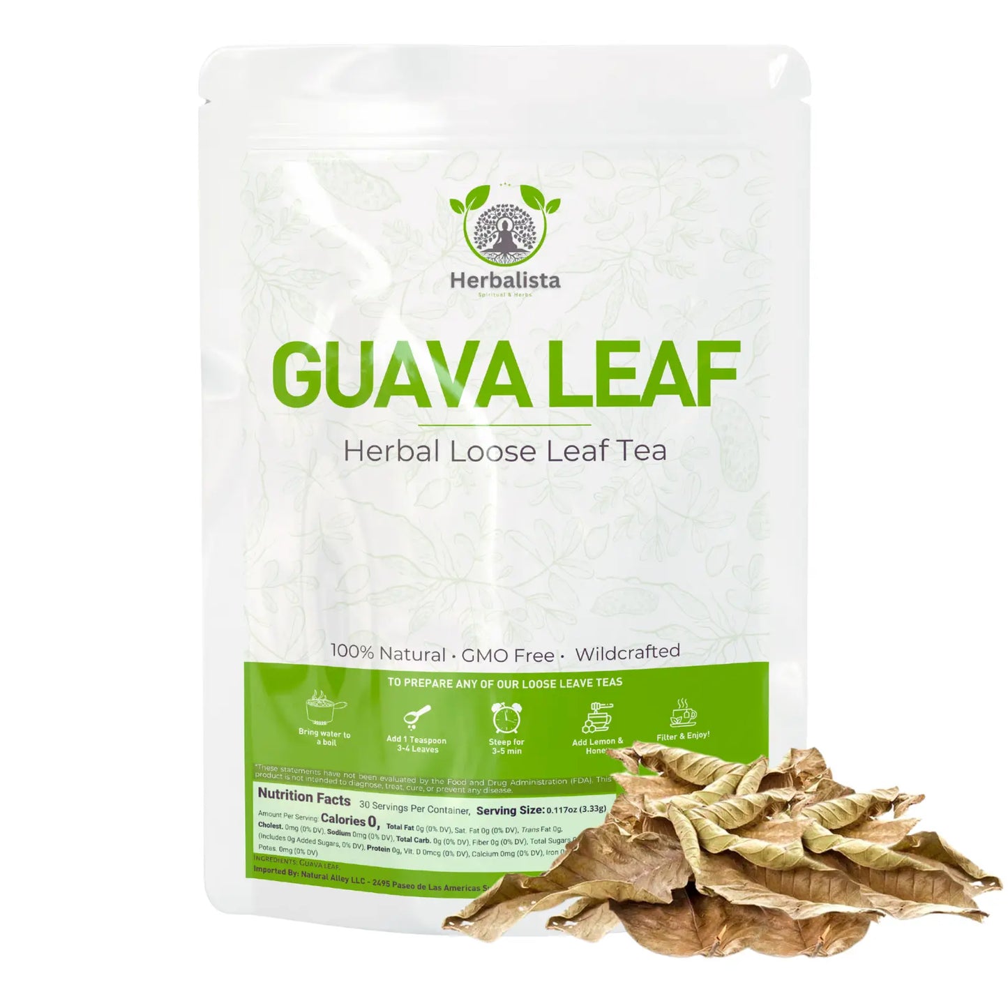 Herbalista Wildcrafted Whole Guava Leaf Loose Tea
