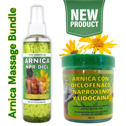 Arnica Massage Bundle Ointment 125g + Oil 8 oz 2 Piece Set