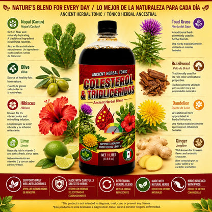 Colesterol & Trigliceridos Herbal Tonic 1L (33.3 fl oz)
