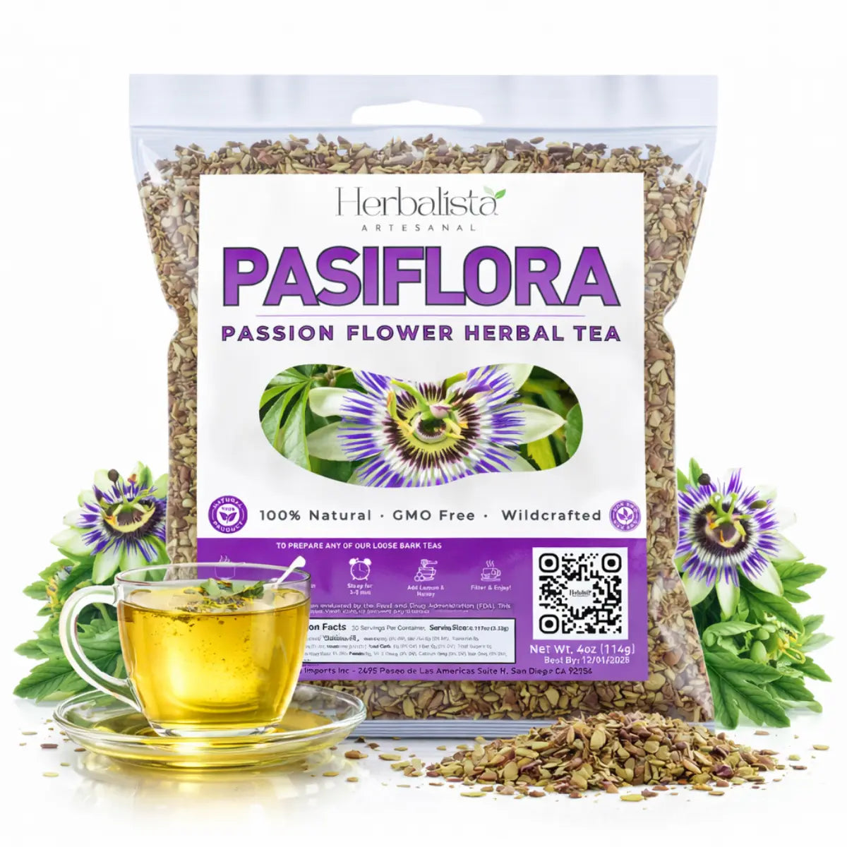 Passionflower Loose Leaf Herbal Tea 4 oz (113g)