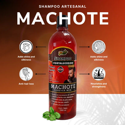 MACHOTE Hair & Beard Shampoo 1 Pack 33.9 fl oz (1L)