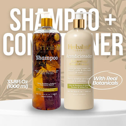Herbalista 3-Pack Herbal Hair Shampoo + Conditioner 1000ml