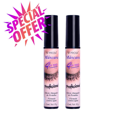 Prosa 4-in-1 Waterproof Mascara 11g 2-Pack