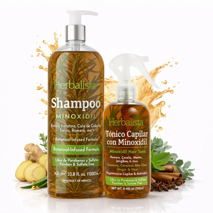 Herbal Minoxidil Hair Care Bundle – Shampoo & Tonic 250ml